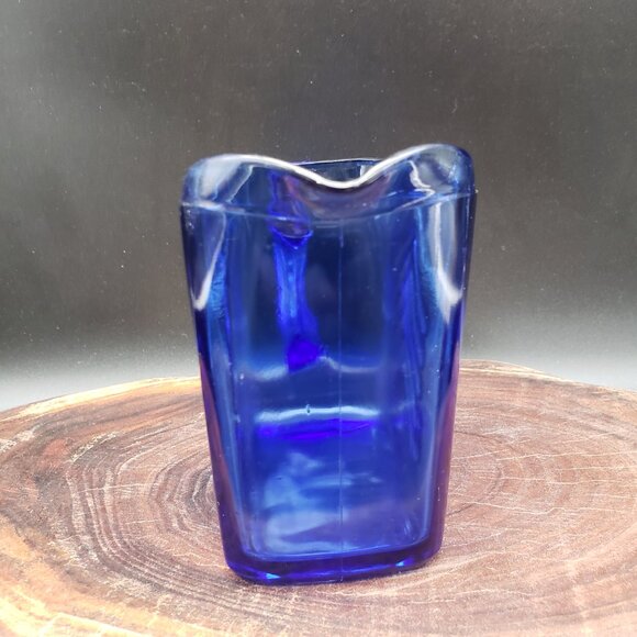 Hazel Atlas Cobalt Blue Chevron Arrow Creamer 1930s Vintage Depression Glass USA - Picture 2 of 9